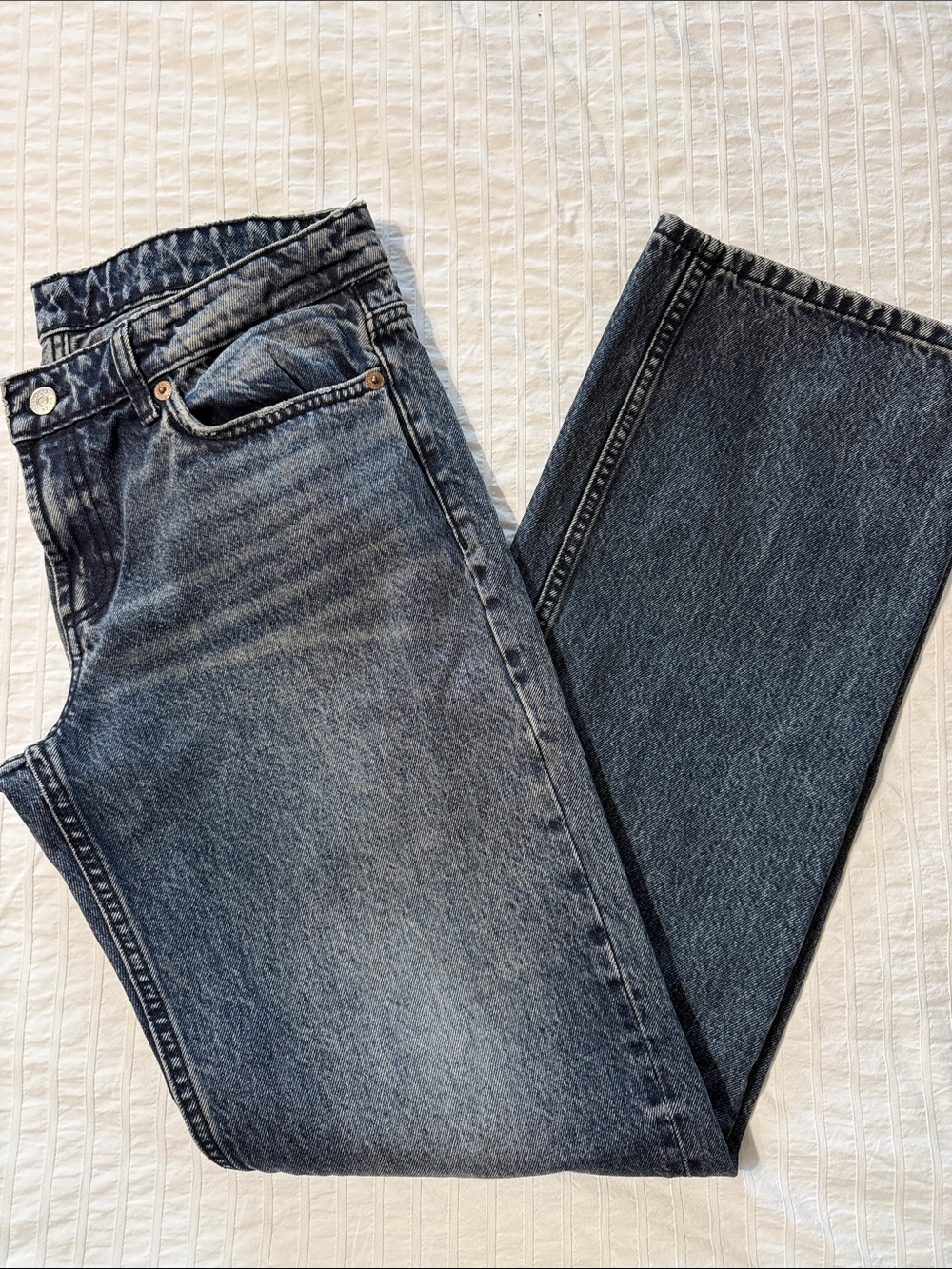 Zara black Washed wide leg Jeans